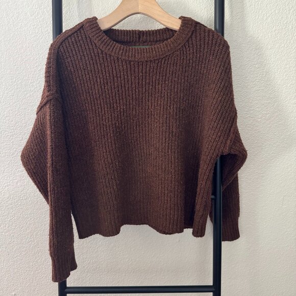 American Eagle Outfitters Sweaters - American Eagle Brown Wool Blend Knit Cropped Sweater Size Small
